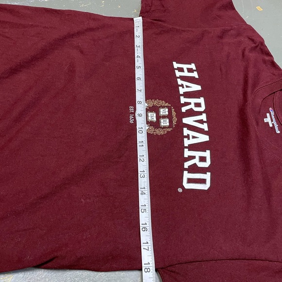 Champion Harvard Shirt NCAA Medium Maroon Center Swoosh - Picture 5 of 6